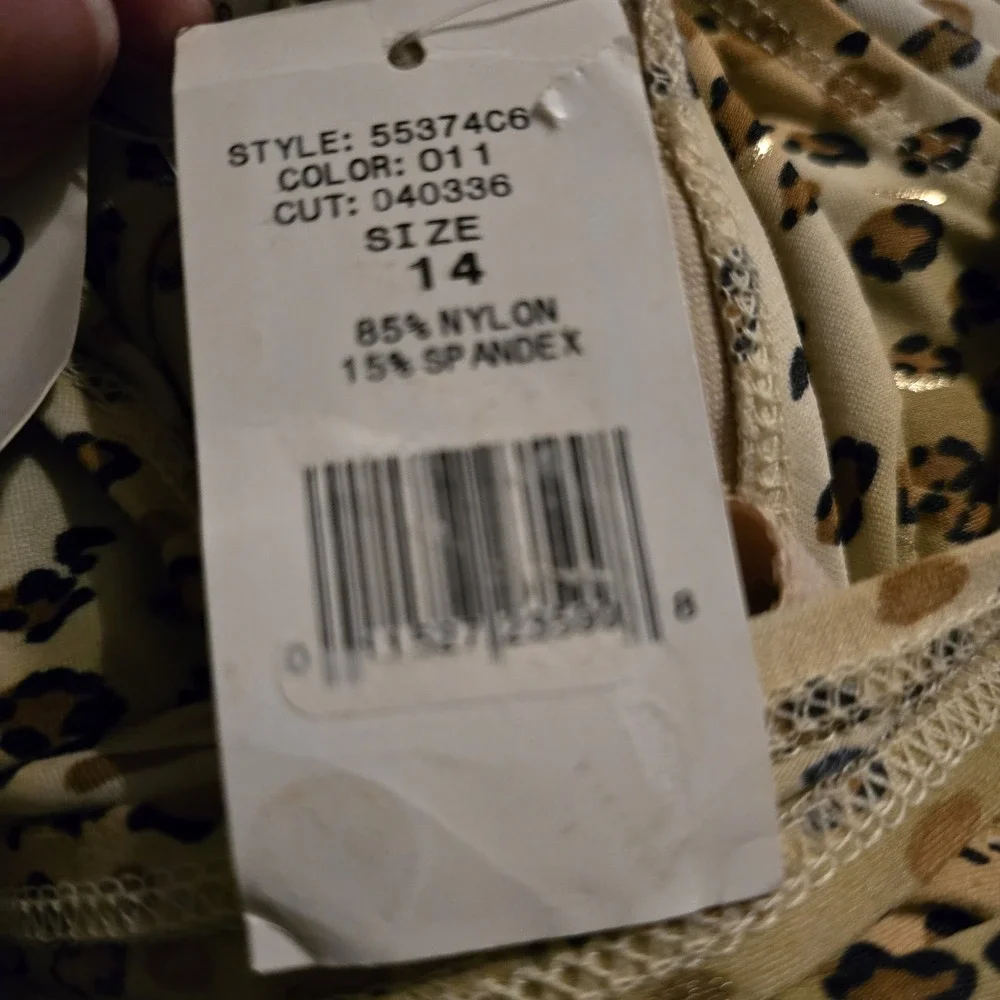 Vintage NWT 1990s‎ Oscar de la Renta Cheetah Print Swimsuit Women's 14